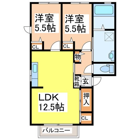 サンモール麦島の物件間取画像